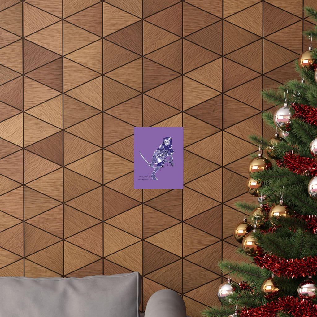 Female Assassin Matte Poster — Purple Fantasy Character Art