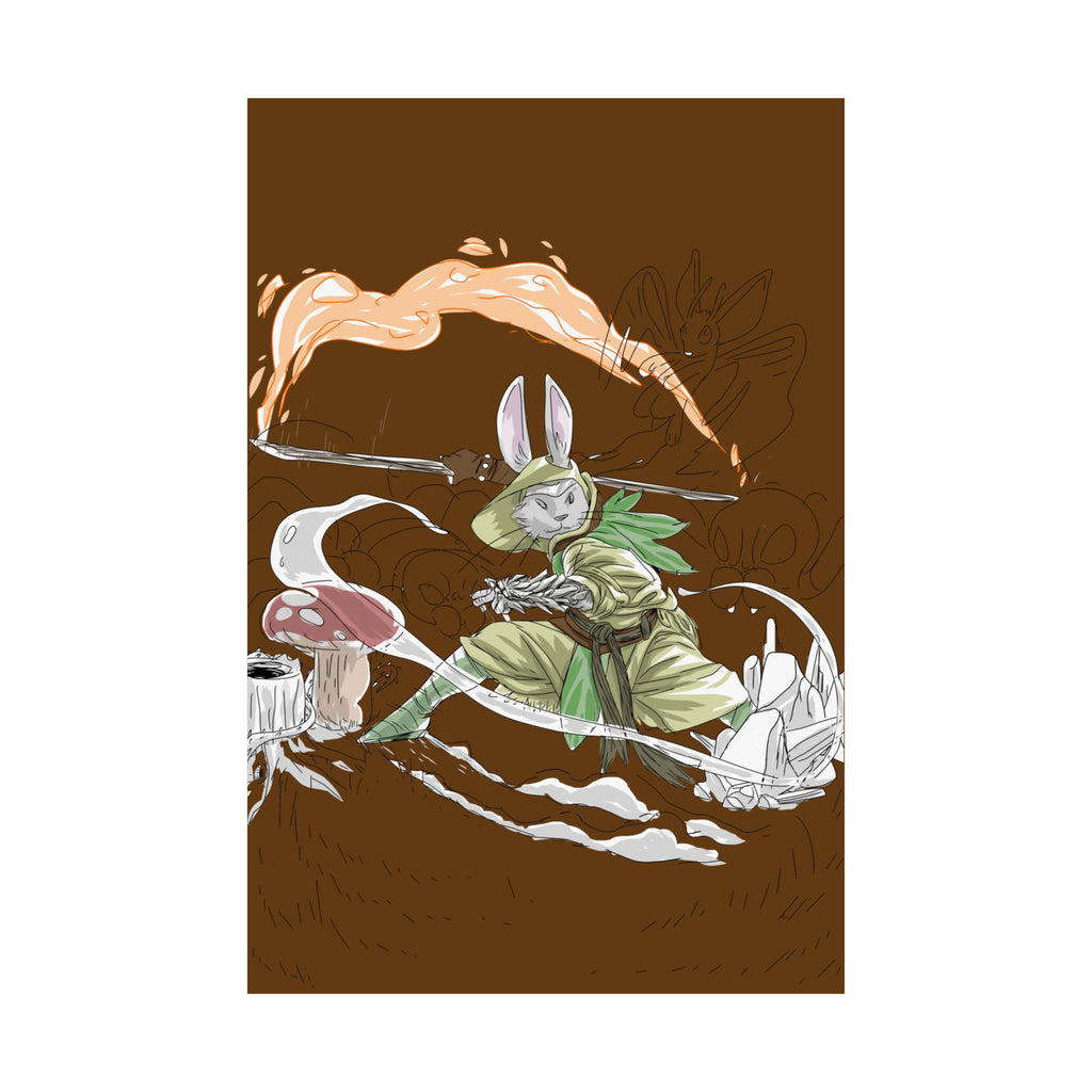 Bunny Monk Fantasy Poster — Matte Vertical Art Print