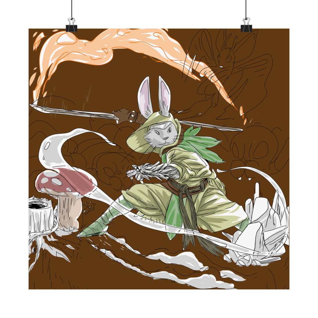 Bunny Monk Fantasy Poster — Matte Vertical Art Print