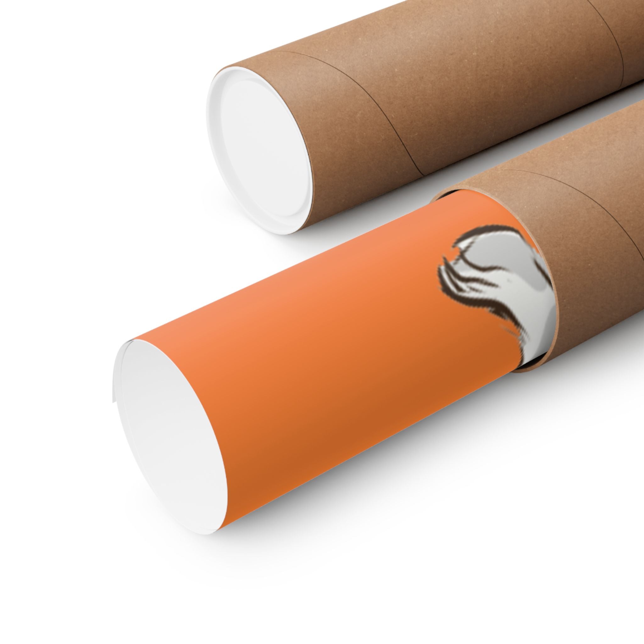 Sci‑Fantasy Warrior Poster — Orange Matte Vertical Art Print