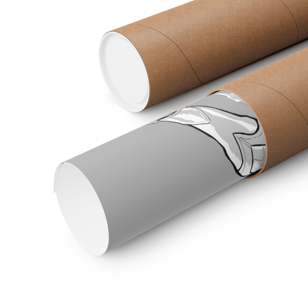 Mechanical Warrior Sketch Poster — Matte Horizontal Knight Sword & Shield Art Print