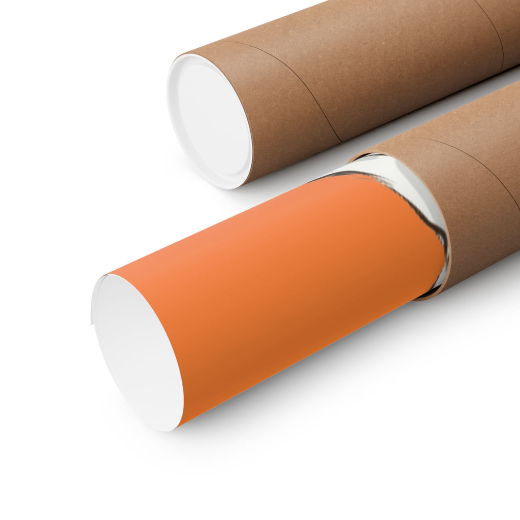 Sci‑Fantasy Warrior Poster — Orange Matte Vertical Art Print