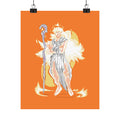 Flameborne Sorcerer — Matte Vertical Fantasy Wall Art
