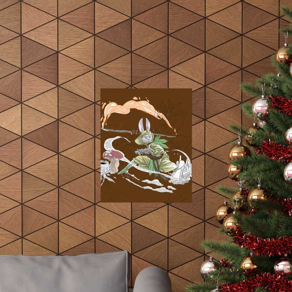 Bunny Monk Fantasy Poster — Matte Vertical Art Print