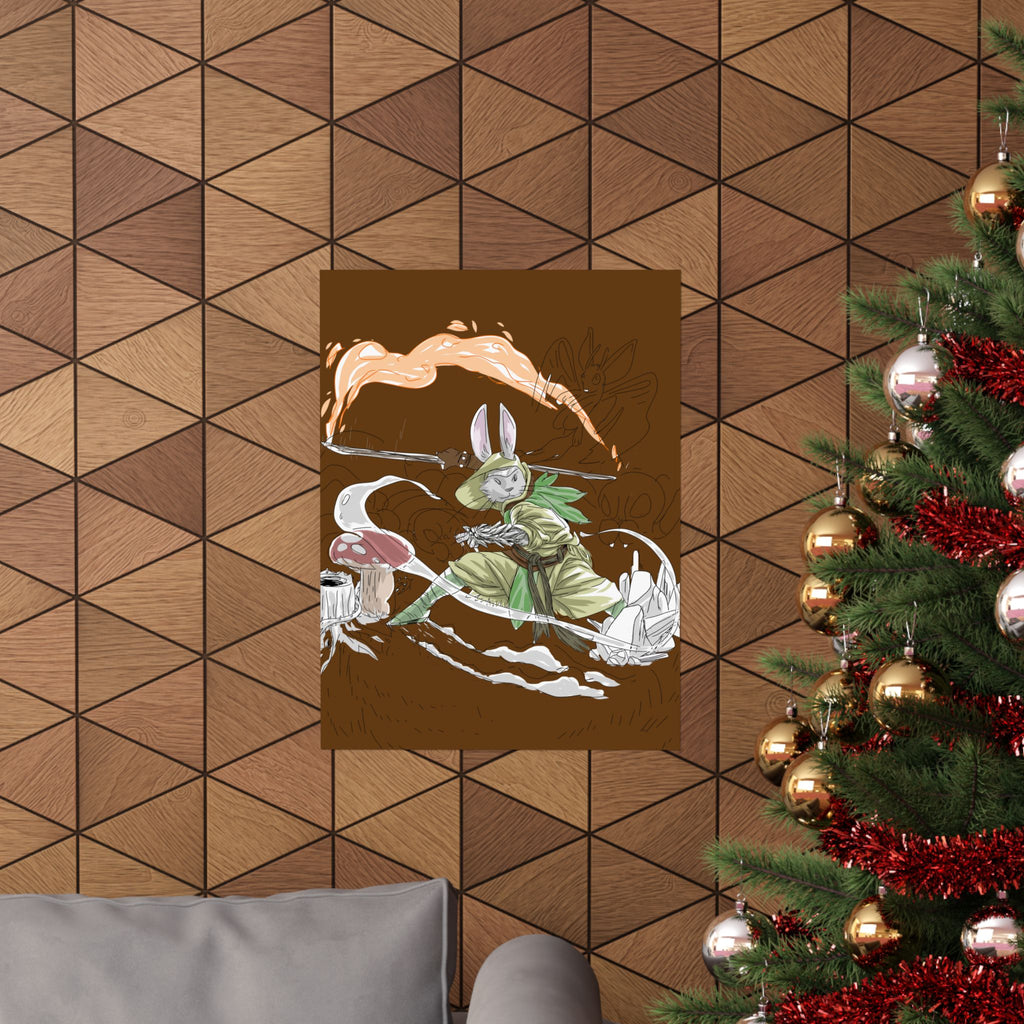 Bunny Monk Fantasy Poster — Matte Vertical Art Print