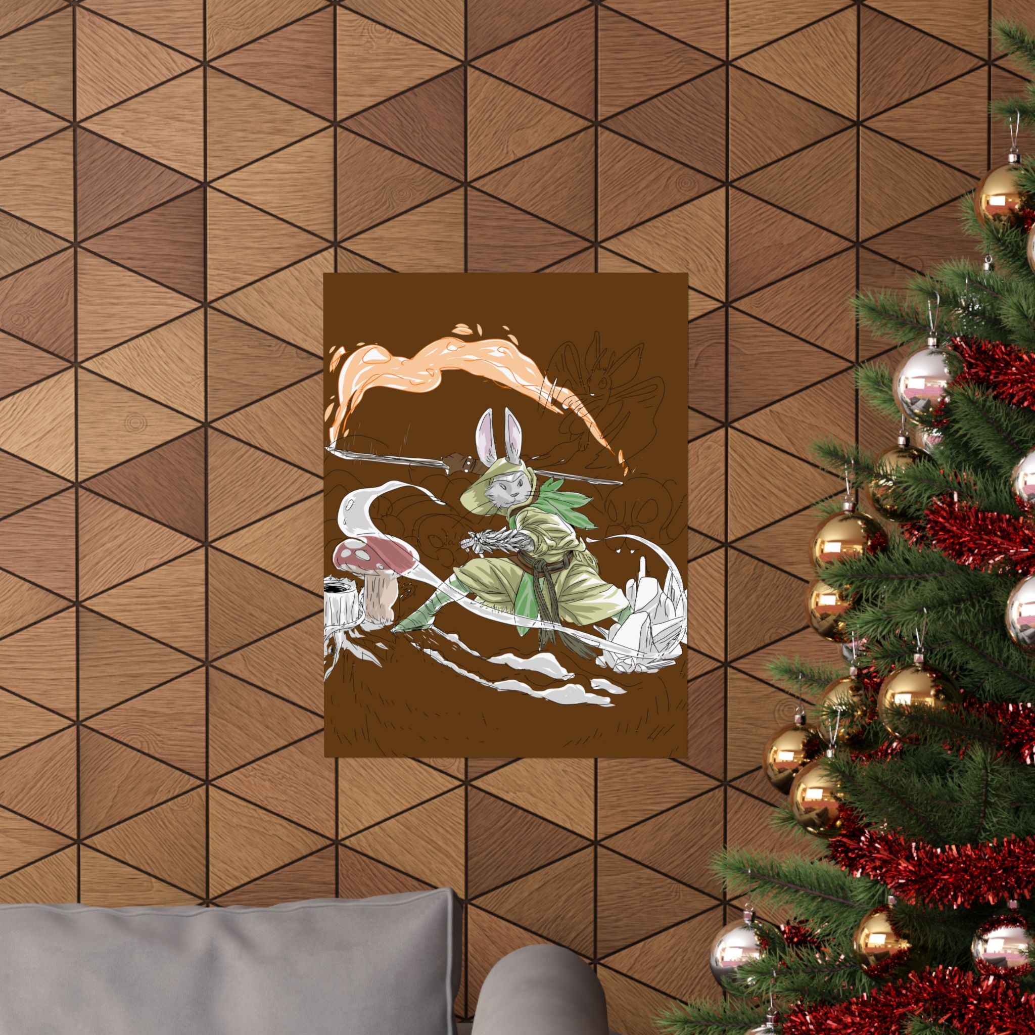 Bunny Monk Fantasy Poster — Matte Vertical Art Print