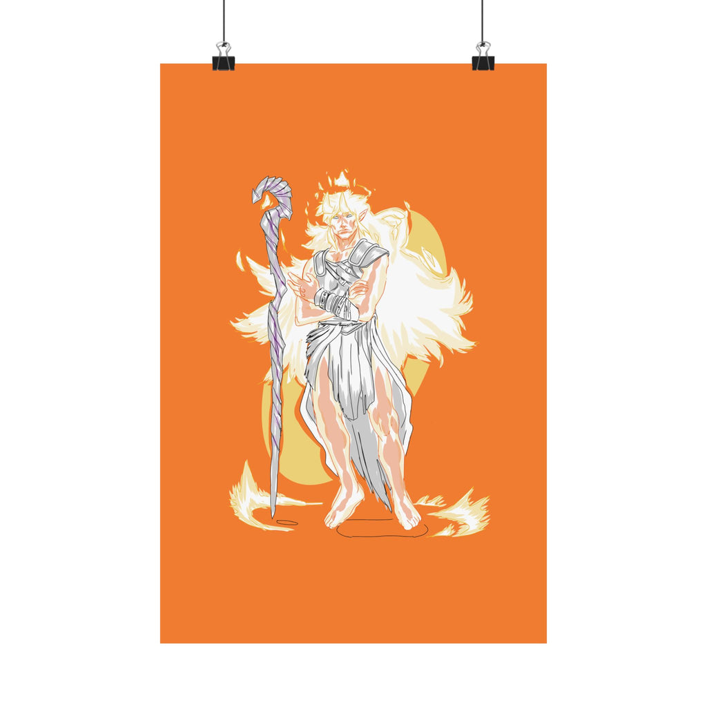 Flameborne Sorcerer — Matte Vertical Fantasy Wall Art