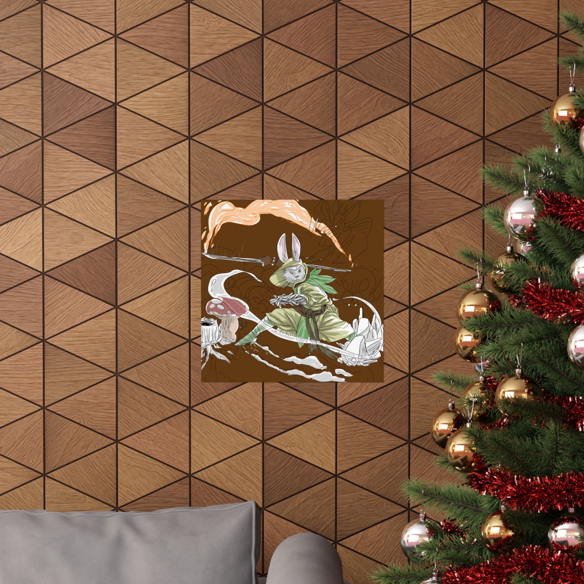 Bunny Monk Fantasy Poster — Matte Vertical Art Print