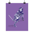 Female Assassin Matte Poster — Purple Fantasy Character Art